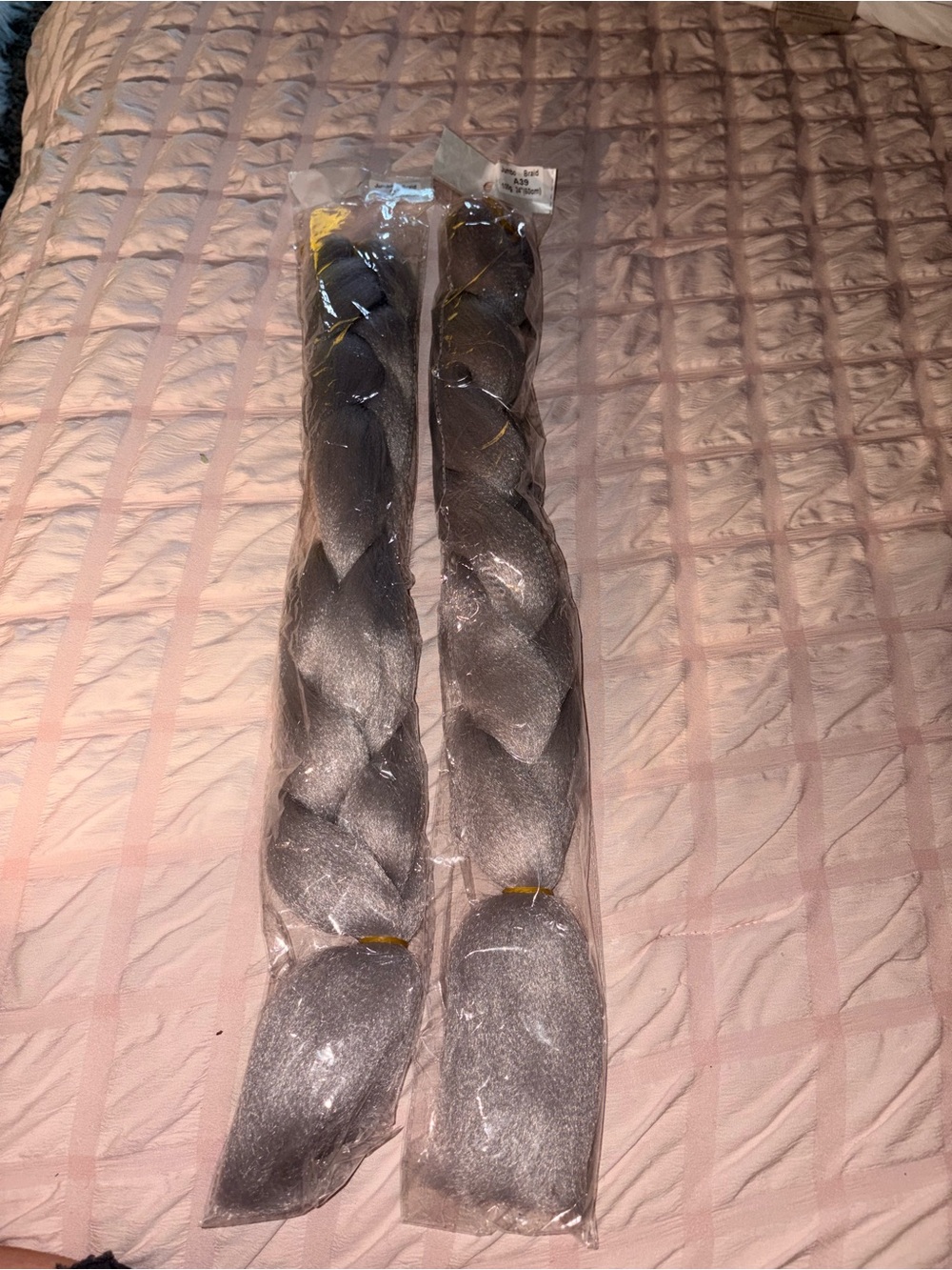 Gray Braided Synthetic Hair Extensions - 2 Pack